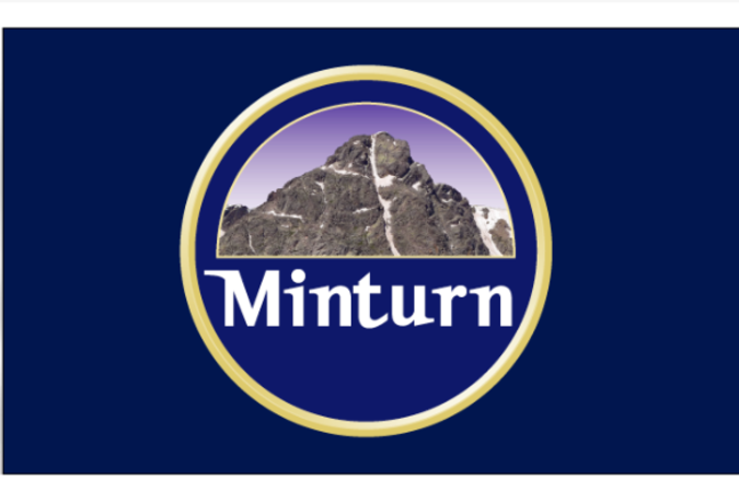 Blue flag with Minturn town logo.