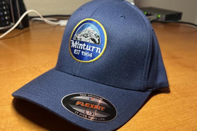 Blue hat with Minturn town logo.