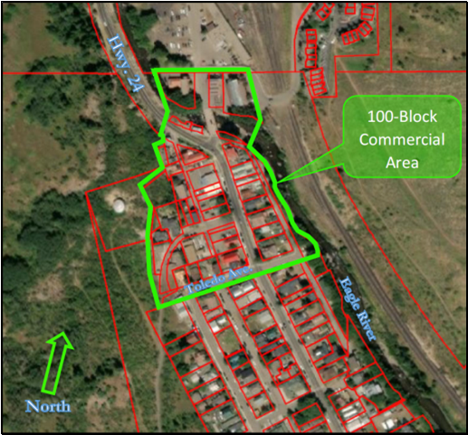 100 Block Commercial Area